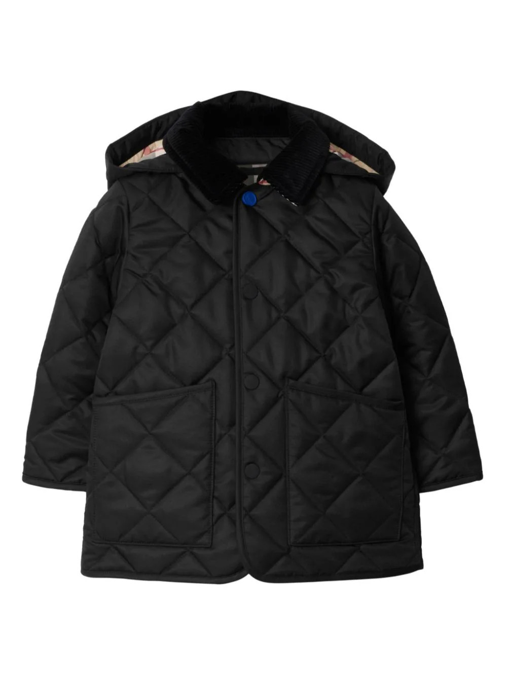 Burberry Kids corduroy-collar quilted jacket - Black | Farfetch Global