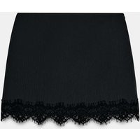 Zara - Skort With Lace Hem - Women - Black - Women | Zara US