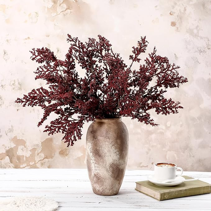 4 Pcs 30 Inch Thanksgiving Dusty Plum Sedum Berry Stem for Vase Harvest Artificial Faux Rusty Plu... | Amazon (US)