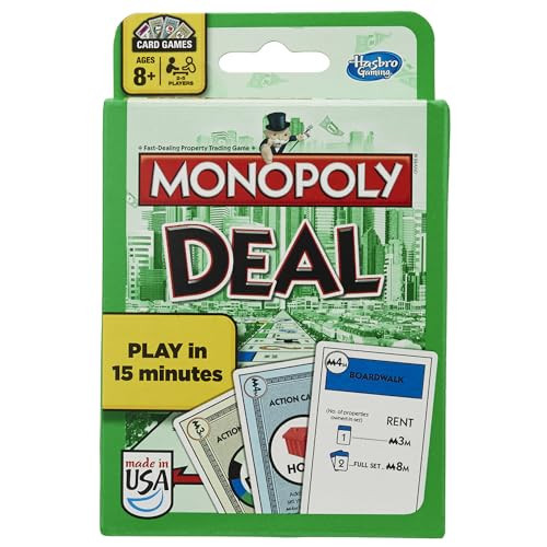 Monopoly Deal Card Game | Quick-Playing Card Game | Fun Games for Families and Kids | Ages 8 and Up | 2 to 5 Players | 15 Mins. | Travel Games | Amazon (US)