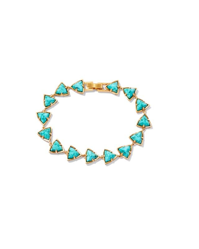 Robby Vintage Gold Link and Chain Bracelet in Variegated Turquoise Magnesite | Kendra Scott | Kendra Scott