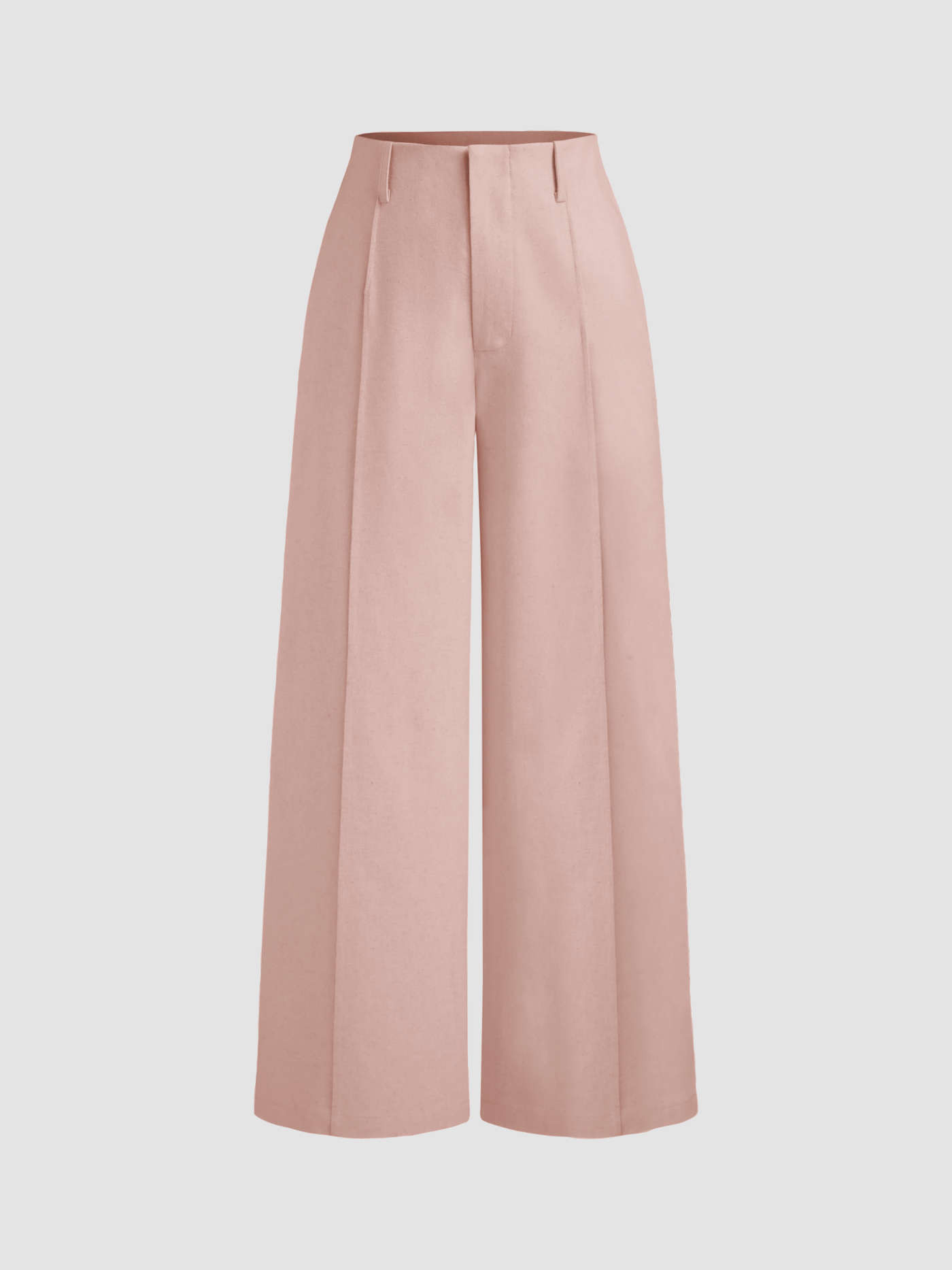 Linen-blend High Rise Solid Pocket Wide Leg Trousers... | Cider