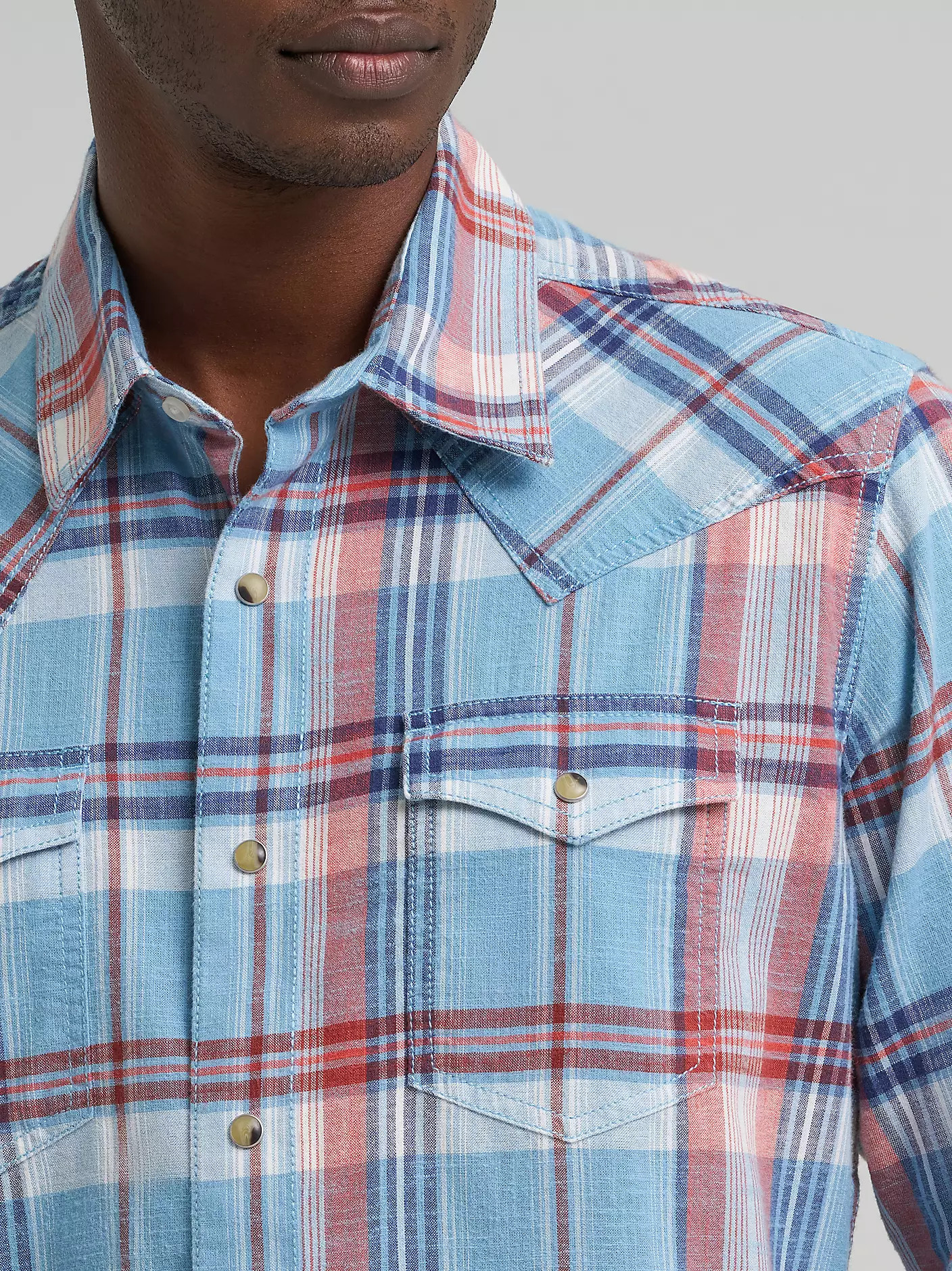 Men's Wrangler Retro® Premium Long Sleeve Western Snap Plaid Shirt | Wrangler