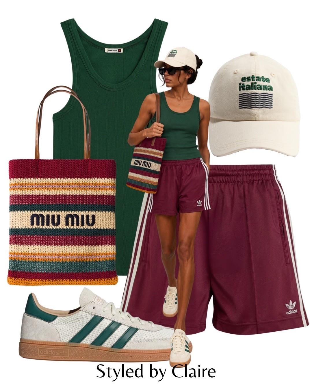 ADIDAS FIREBIRDS IN BURGUNDY❤️‍🔥
Tags: tank top emerald green Zara H&M cap spezial trainers stripe raffia miu miu crochet effect tote bag fashion city break cool girl inspo outfit ideas Barcelona Ibiza summer style airport

#LTKsummer #LTKstyletip #LTKshoes