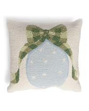 16x16 Hooked Easter Egg Bow Pillow | TJ Maxx