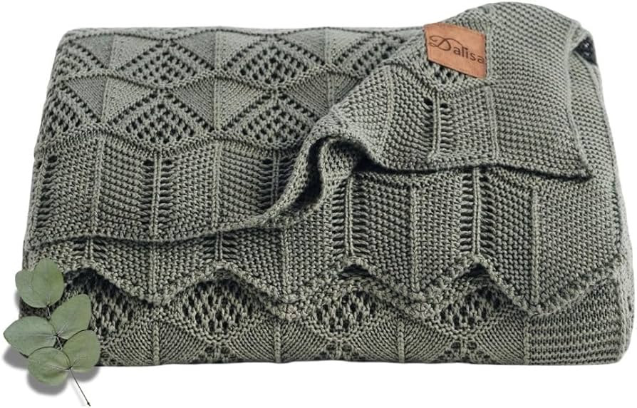 Silky Tencel™ Premium Throw Blanket - Soft, Breathable, 60x80 Inches Green, Crochet Lace, Oeko-... | Amazon (US)