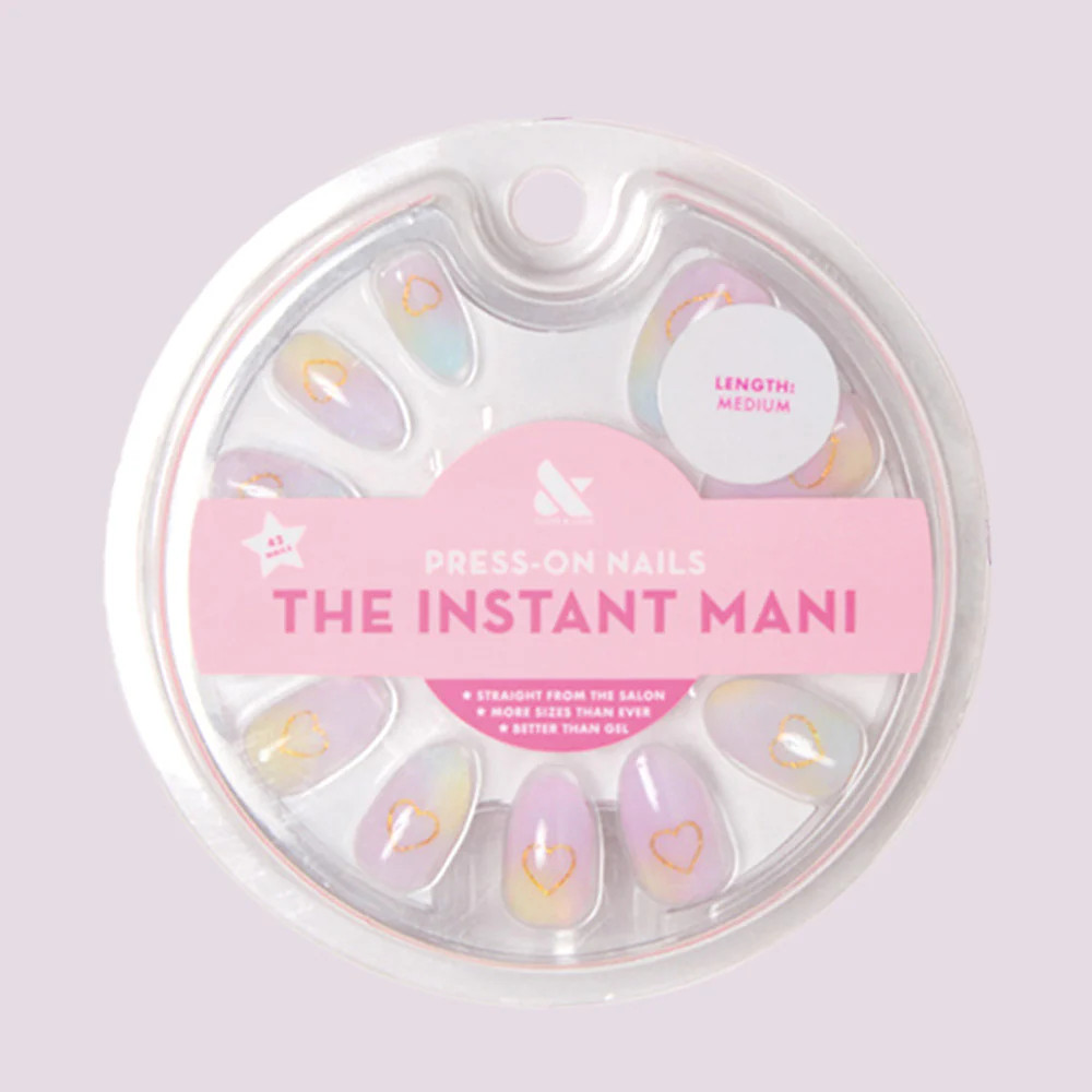 Glitter Heart Ombre | Almond | Medium | Olive & June