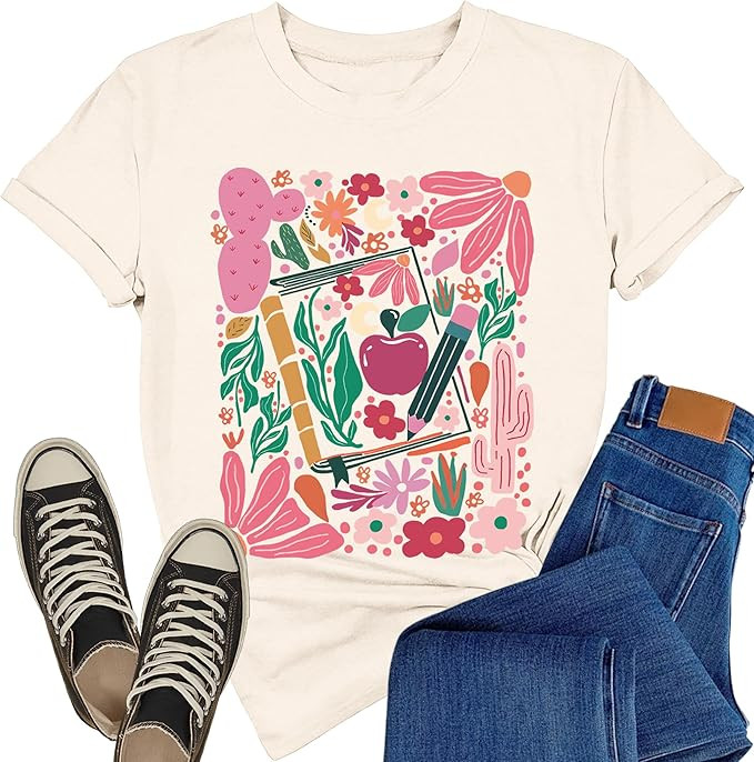 Teacher Shirts for Women Teacher Life T-Shirt Teach Love Inspire Tee Tops | Amazon (US)