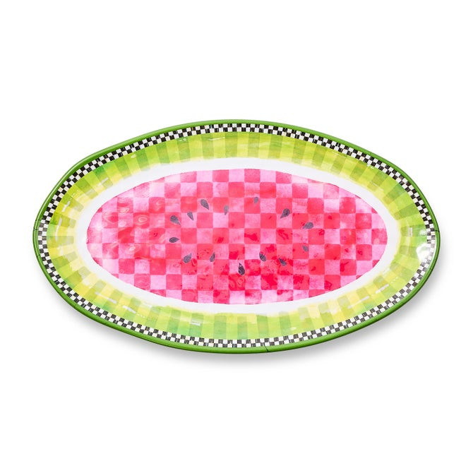 Watermelon Melamine Oval Platter | MacKenzie-Childs