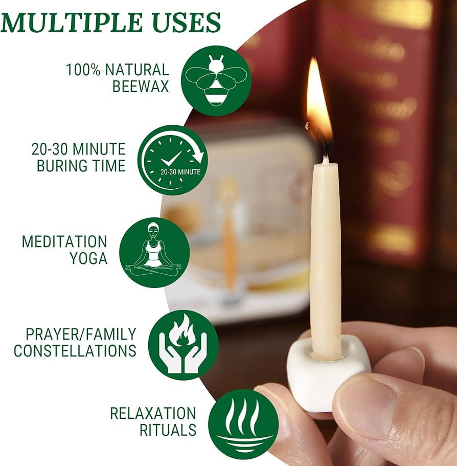 Meditation Beeswax Candles 40Pcs, 20 Minute Mini Candles Set, 2.6 Inch Small Bees Wax Taper Candl... | Amazon (US)