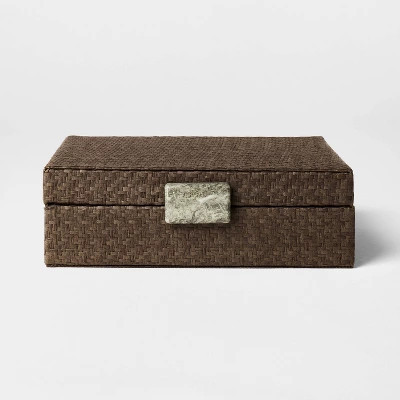 2.5"x8" Small Woven Decorative Box Dark Brown - Threshold™ designed with Studio McGee | Target