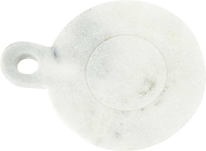 Creative Co-Op Small Marble Handle Dish, 4", White | Amazon (US)