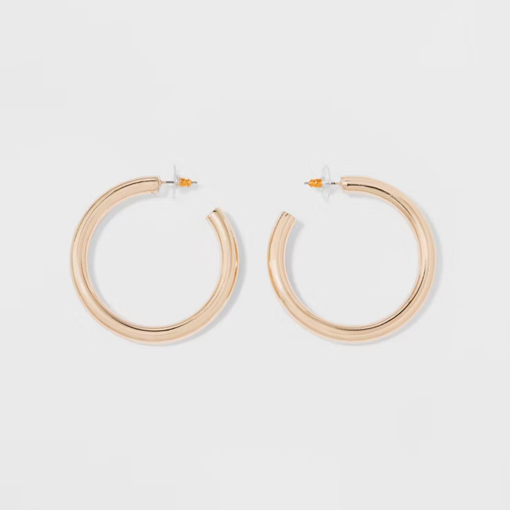 Thick Hoop Earrings - A New Day™ Gold | Target