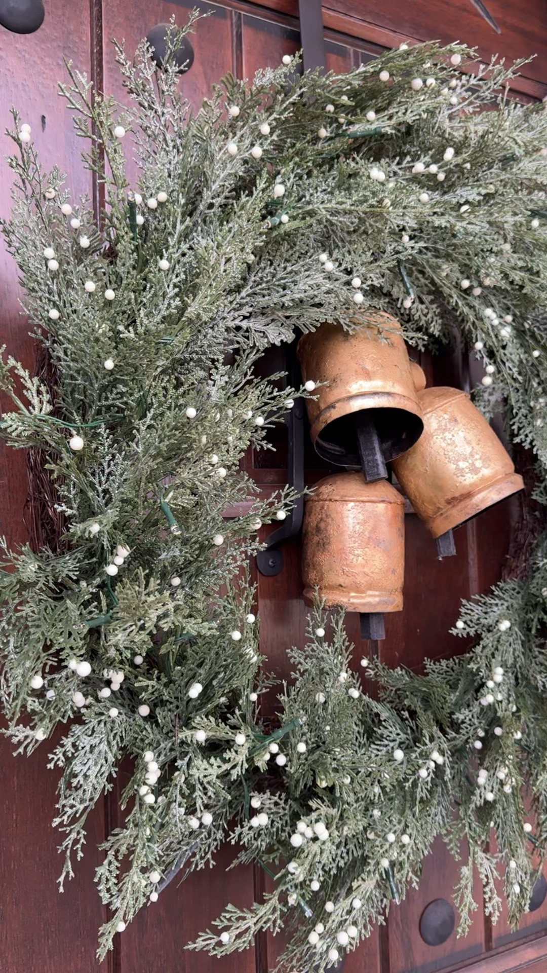 The prettiest wreath
And vintage bells wreath hanger! The wreath is available in both red and white berries and is prelit with batteries! 

#LTKWatchNow #LTKHome #LTKHoliday
