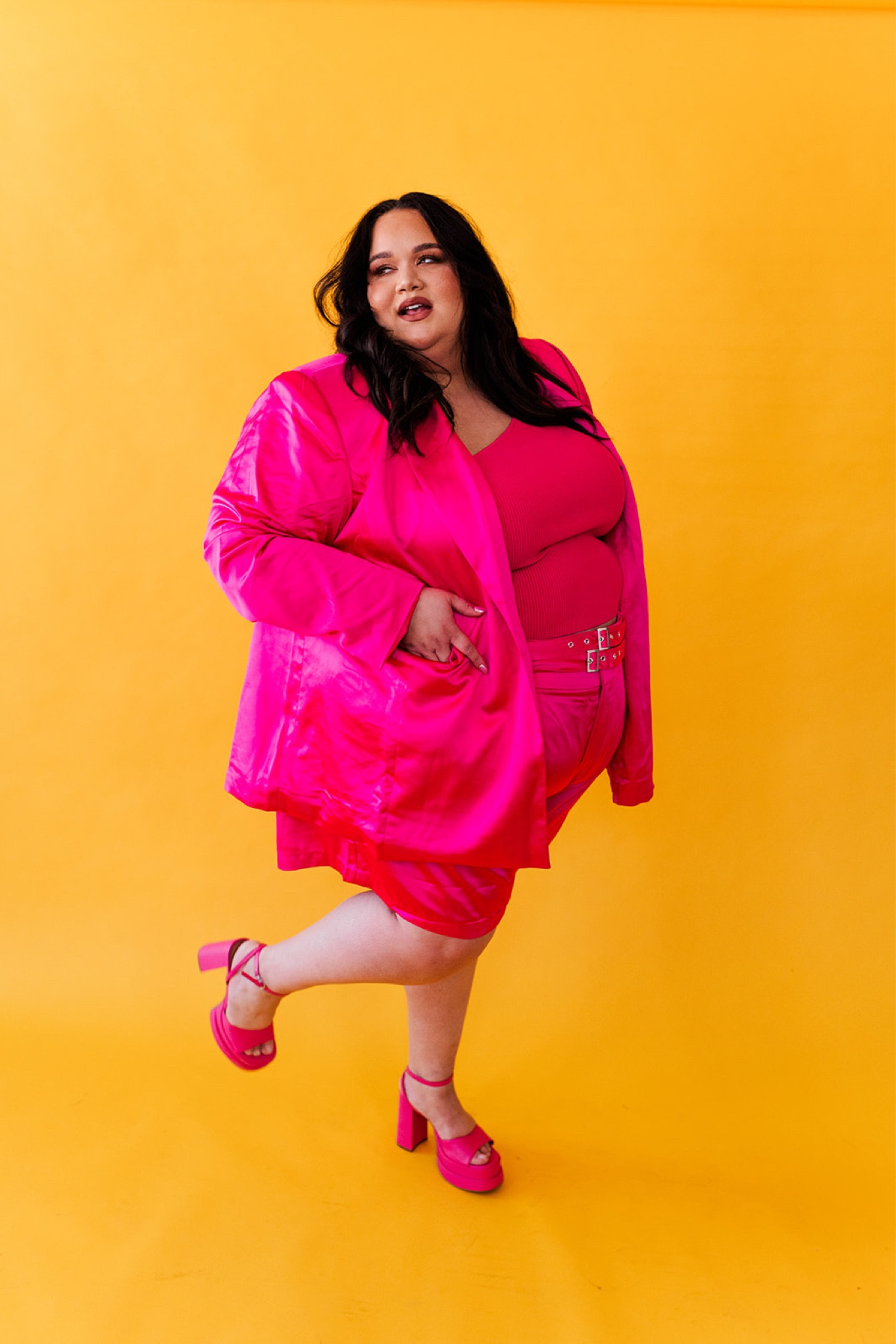 All pink plus size outfit! Blazer and shorts are eloquii, size up if possible. Top is Amazon runs true to size! 🩷

#LTKshoecrush #LTKcurves #LTKstyletip