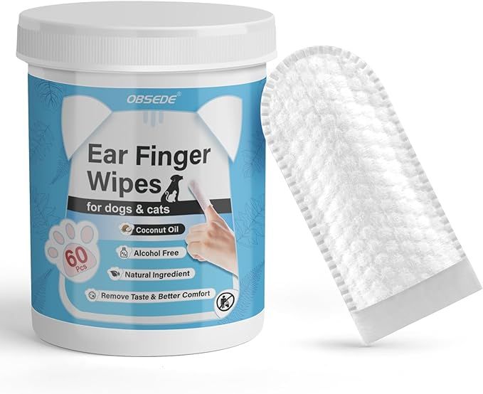 OBSEDE Ear Cleaner Finger Wipes, Grooming Kit Care for Dogs and Cats Regular Soothing Odor Contro... | Amazon (US)