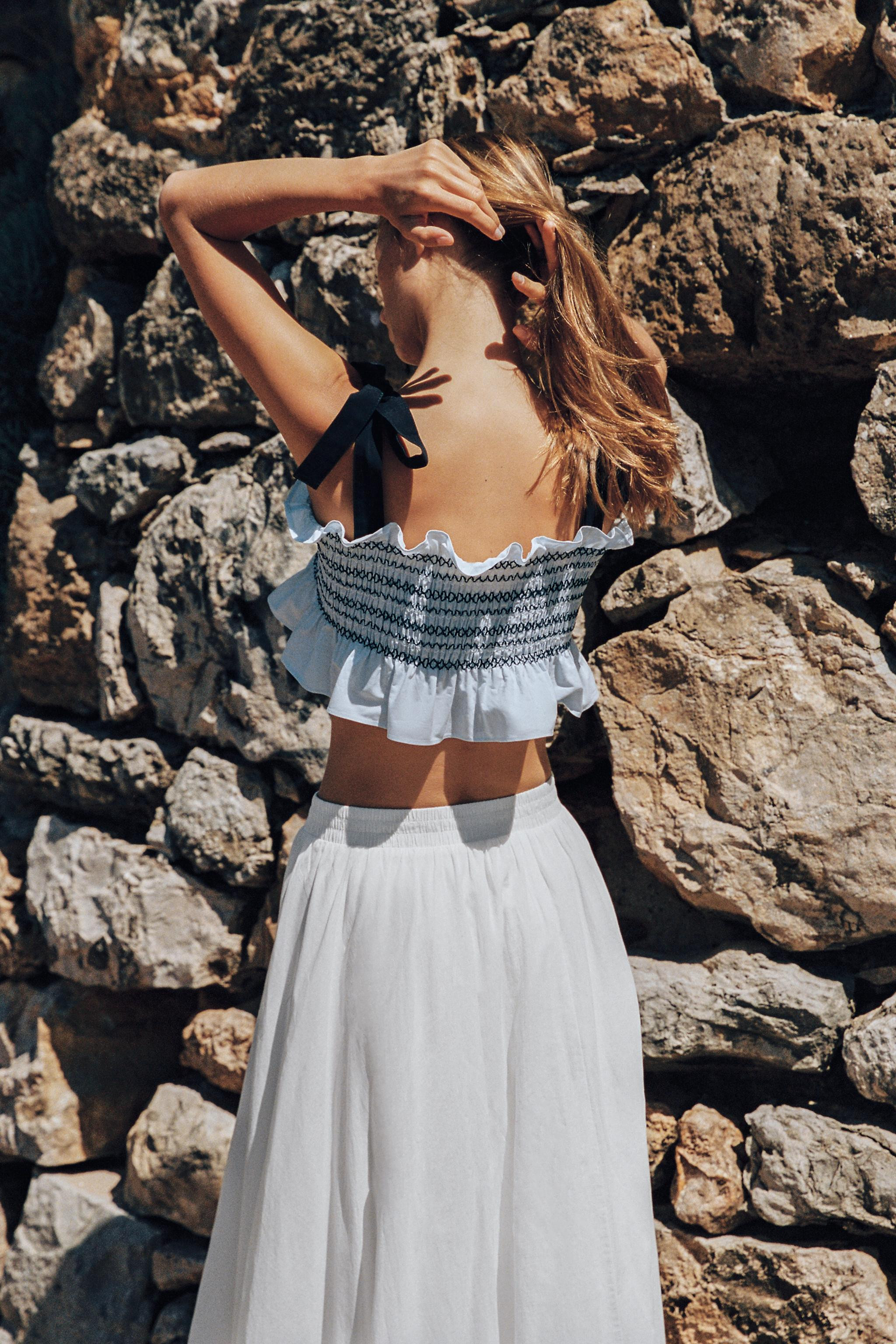 SMOCKED BOW TOP | Zara UK