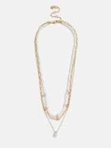 Sylvia Layered Necklace - Gold/White | BaubleBar