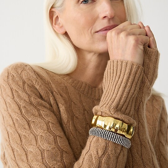 Cashmere cable-knit crewneck sweater | J. Crew US