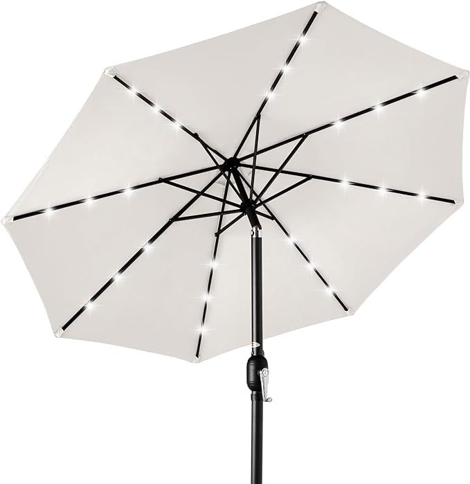 Best Choice Products 10ft Solar Powered Aluminum Polyester LED Lighted Patio Umbrella w/Tilt Adju... | Amazon (US)
