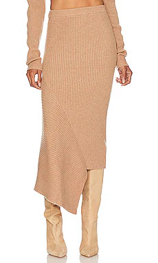 L'Academie Leola Knit Midi Skirt in Camel from Revolve.com | Revolve Clothing (Global)