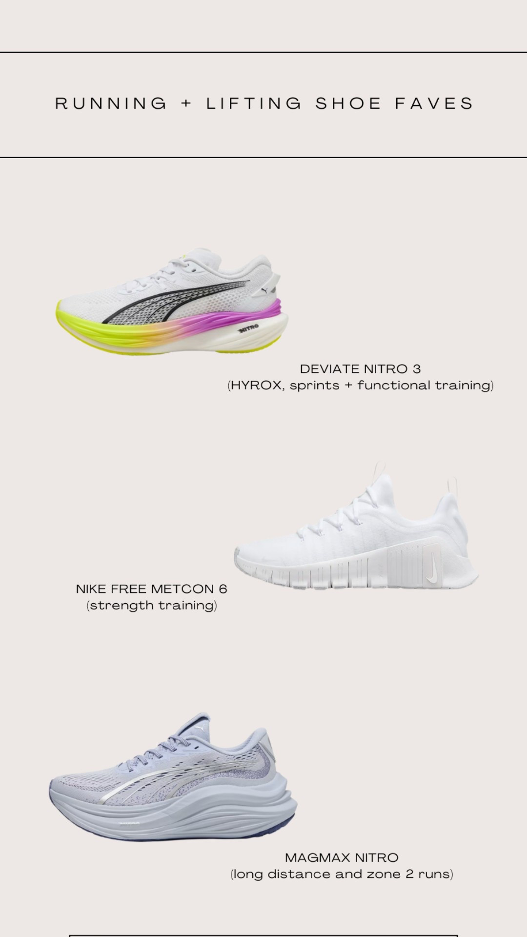 Go to shoes for running + lifting! 

#LTKShoeCrush #LTKActive