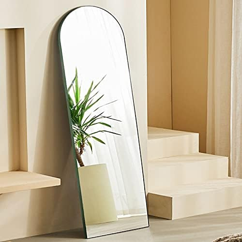 Harmati Full Length Wall Mirror - 63" x 19" Arched Free Standing Body Mirror with Clothes Rod, Gr... | Amazon (US)