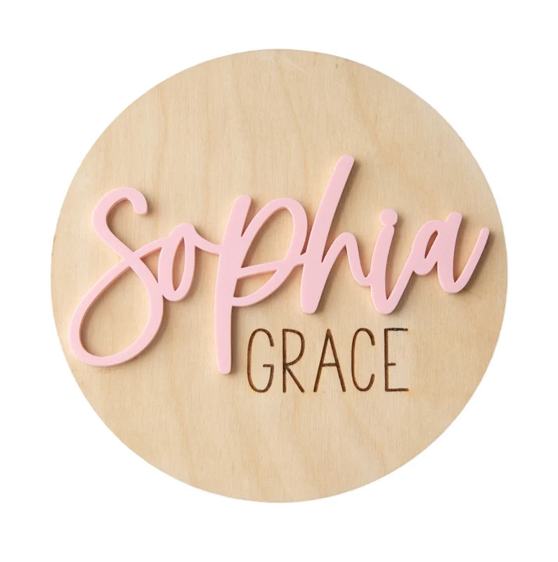 Doubled Sided Baby Birth Announcement Sign, Personalized Baby Name Sign for Hospital, Newborn Pho... | Etsy (US)