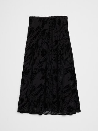 Velvet Burnout Midi Skirt | Banana Republic Factory