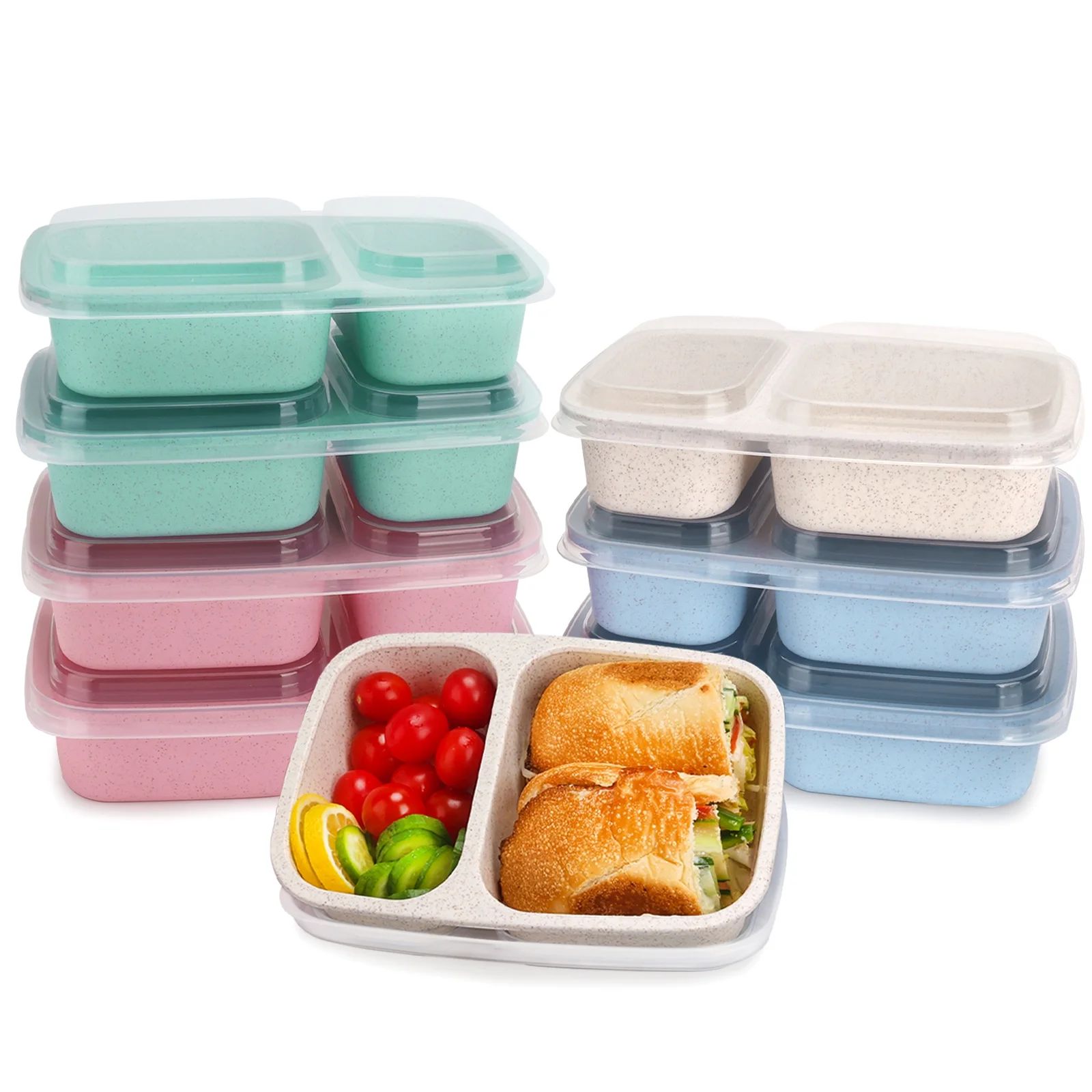 Loobuu 8 Pack Bento Box Lunch Container for Kids with Forks, Divided Lunch Boxes Meal Prep Food S... | Walmart (US)