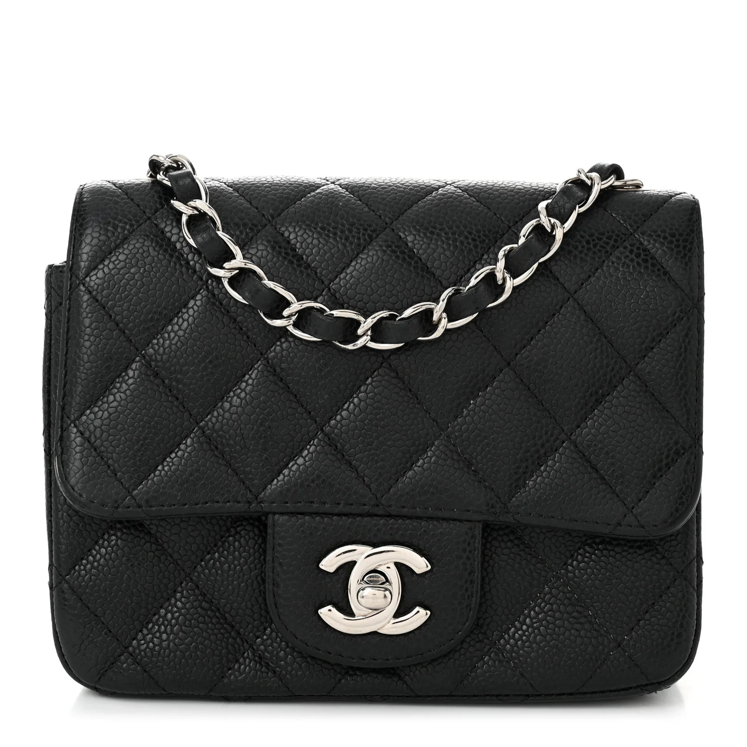 Caviar Quilted Mini Square Flap Black | FASHIONPHILE (US)