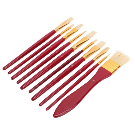 Art Paint Brushes, Nylon Bristles 10 Pieces Wooden Handle Oil Paint Brushes  For Ceramics For Fac... | Walmart (CA)