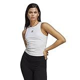 adidas Originals Women's Adicolor Essentials Ribbed Tank, White, Large | Amazon (US)