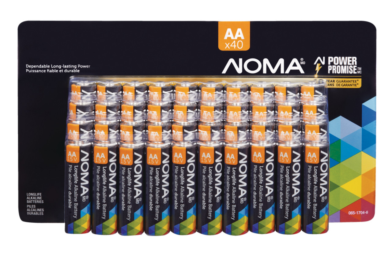NOMA 40-pk AA Alkaline Batteries, Long Lasting, All Purpose | Canadian Tire