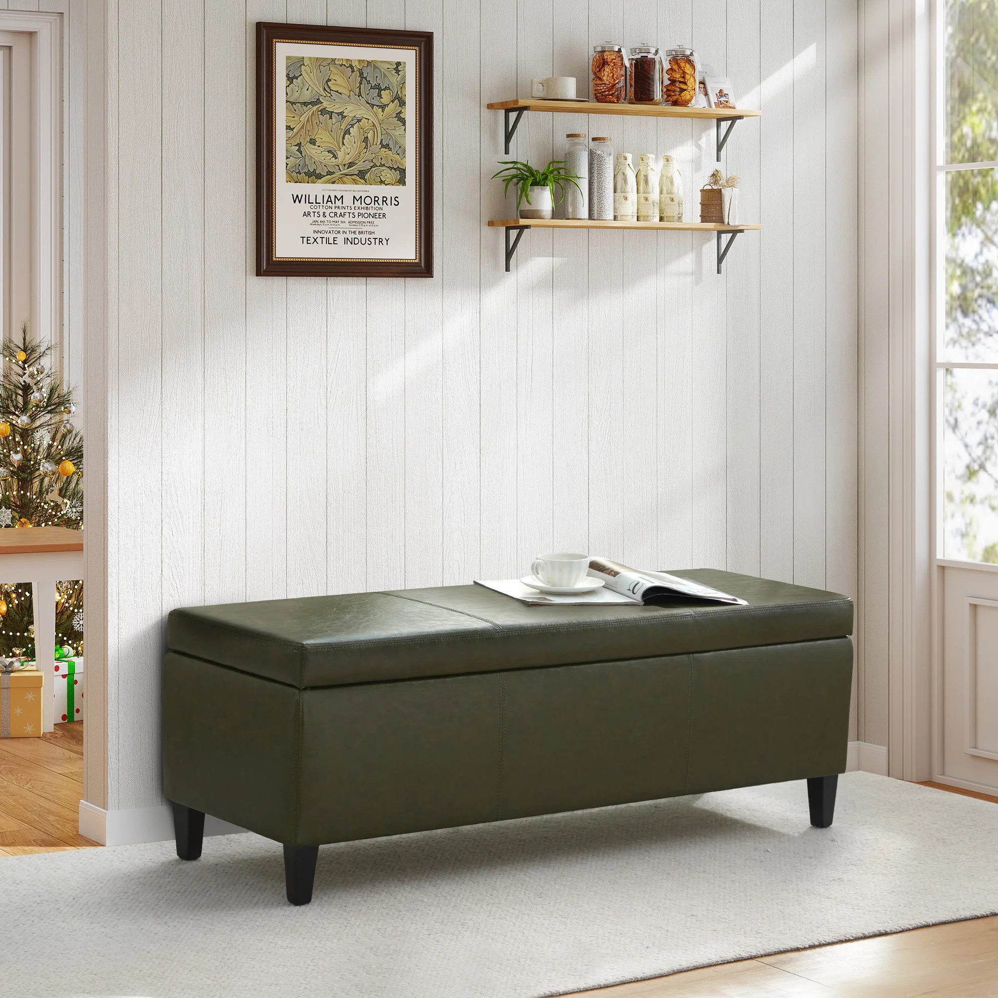 Asdrubale 50.3" Wide Faux Leather Upholstered Storage Bench | Wayfair North America