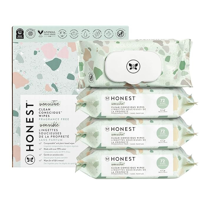 The Honest Company Clean Conscious Multi-Use Wipes | Hypoallergenic + Unscented for Sensitive Ski... | Amazon (US)
