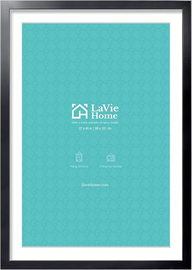 LaVie Home 27 x 40 Poster Frame Black（1 Pack）, Display Pictures 24x36 with Mat or 27x40 Witho... | Amazon (US)