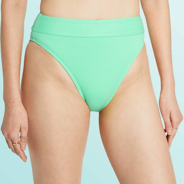 Women's High Waist Ribbed Bikini Bottom - Stoney Clover Lane x Target Light Green | Target