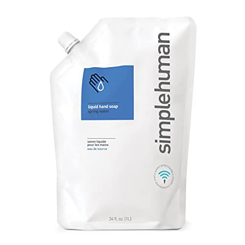 simplehuman Spring Water Moisturizing Liquid Hand Soap Refill Pouch, 34 Fl. Oz. | Amazon (US)
