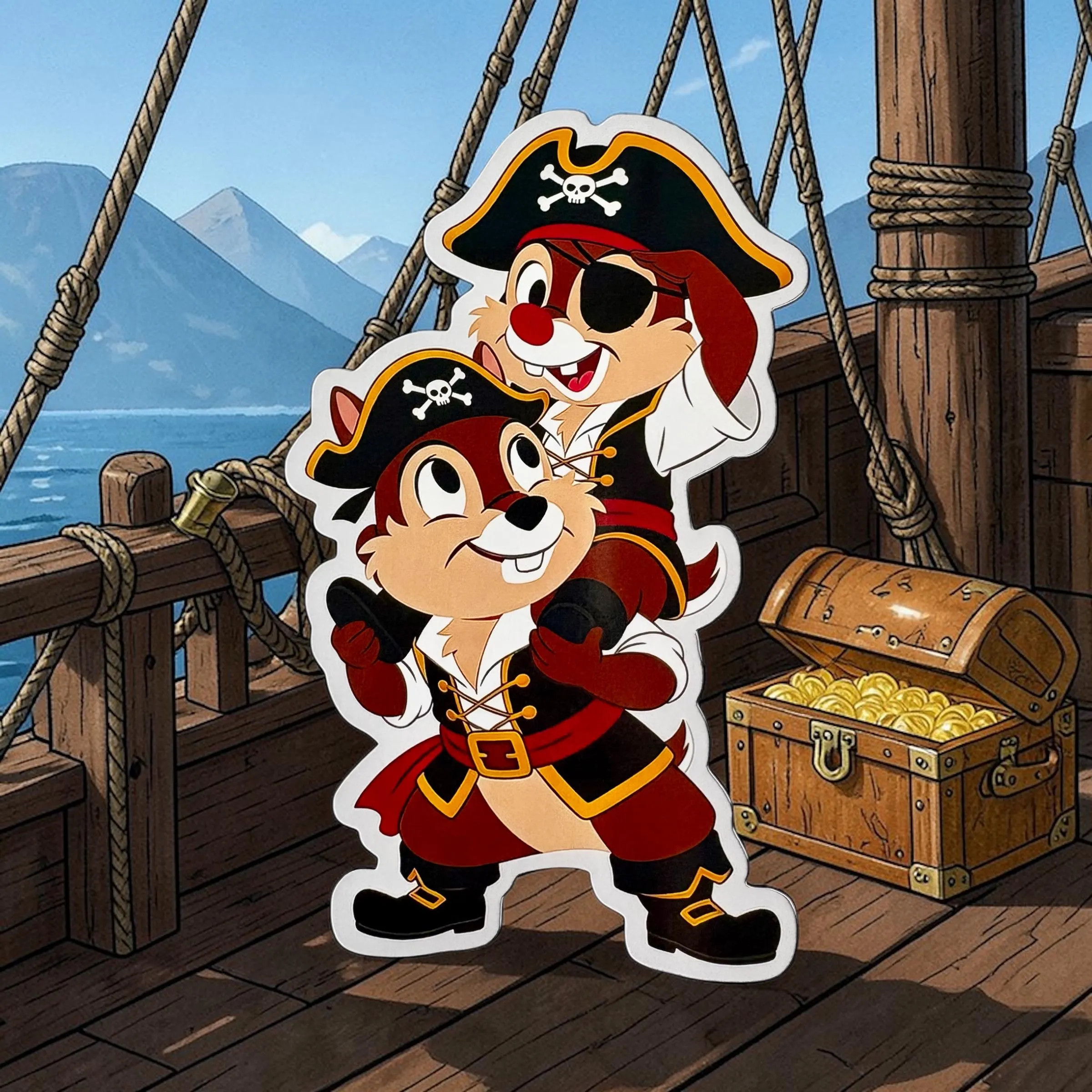 Disney Cruise Door Magnet - Chip and Dale magnet - Chip Magnet - Dale magnet - Chipmunk Magnet - pirate night - pirate chip and dale | Etsy (Global)