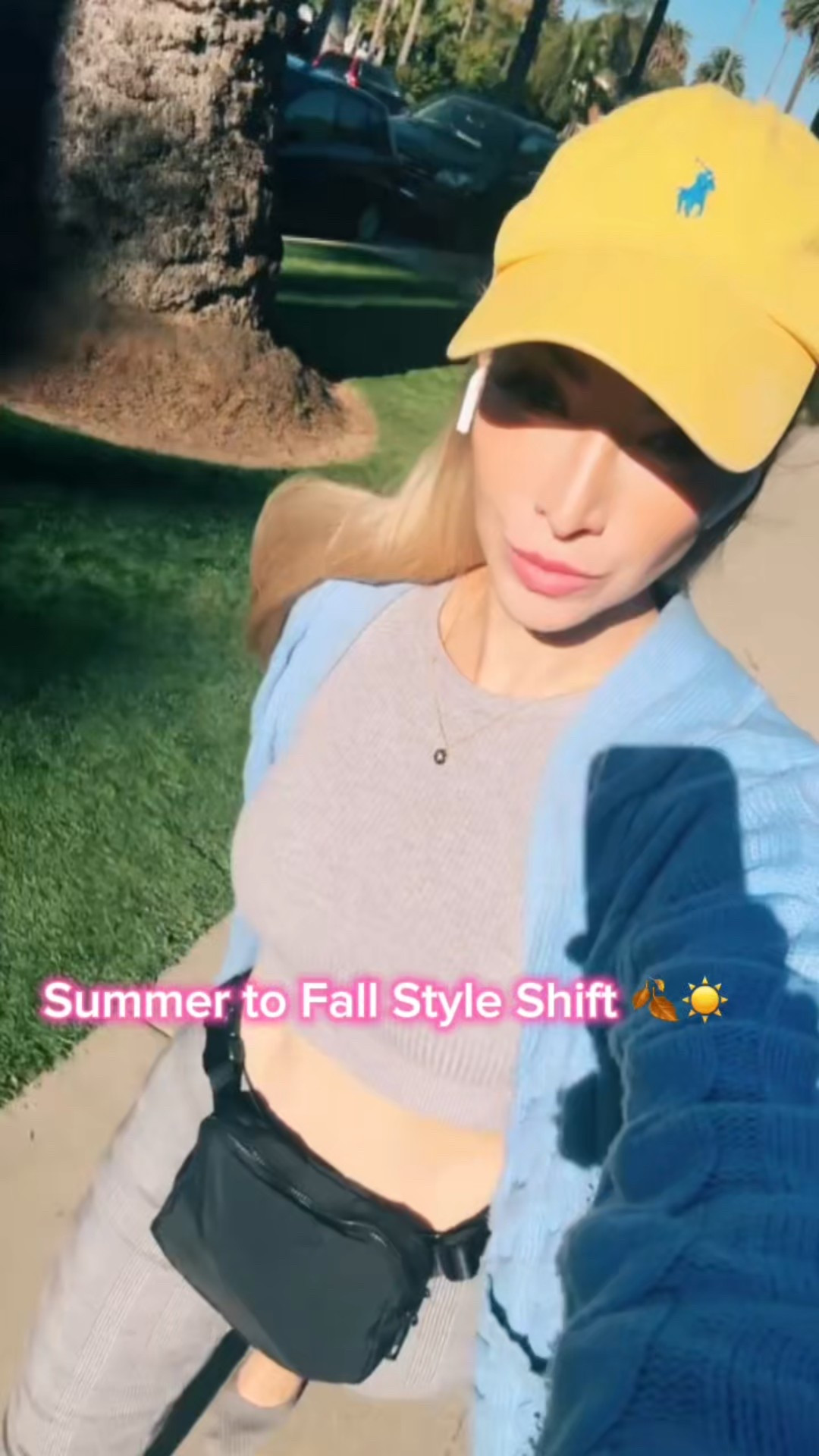 ✨ It’s just another manic Monday ✨ — you know those days where it feels hot and cold and you can’t figure out what it is? Is it the weather? Summer slipping into fall? Or maybe just a hot flash moment 🤷🏼‍♀️. Whatever it is… at least the outfit looks cute.

Mixing it up with cropped sweaters, hot pants, bikini tops, baseball caps, and classic flats — a little “clean American” by the beach with a SoCal twist 🌴☀️.

Linked exact + similar pieces below 🖤 come walk with me by the coast 🌊✨

Exact items:
	•	Gray cropped sweater (similar tan/gray sold out)
	•	Slim plaid trousers
	•	Gray knit flats
	•	Black mule heels
	•	Yellow Polo cap
	•	Black fanny pack
	•	Blue chunky cardigan
       •	Bikini set- red triangle top

Similar pieces:
	•	Bikini tops (pink triangle & red anchor-trim styles)

#LTKStyle #LTKFinds #OOTDInspo #LTKUnder100

#LTKStyleTip #LTKFindsUnder100 #LTKSeasonal #LTKActive