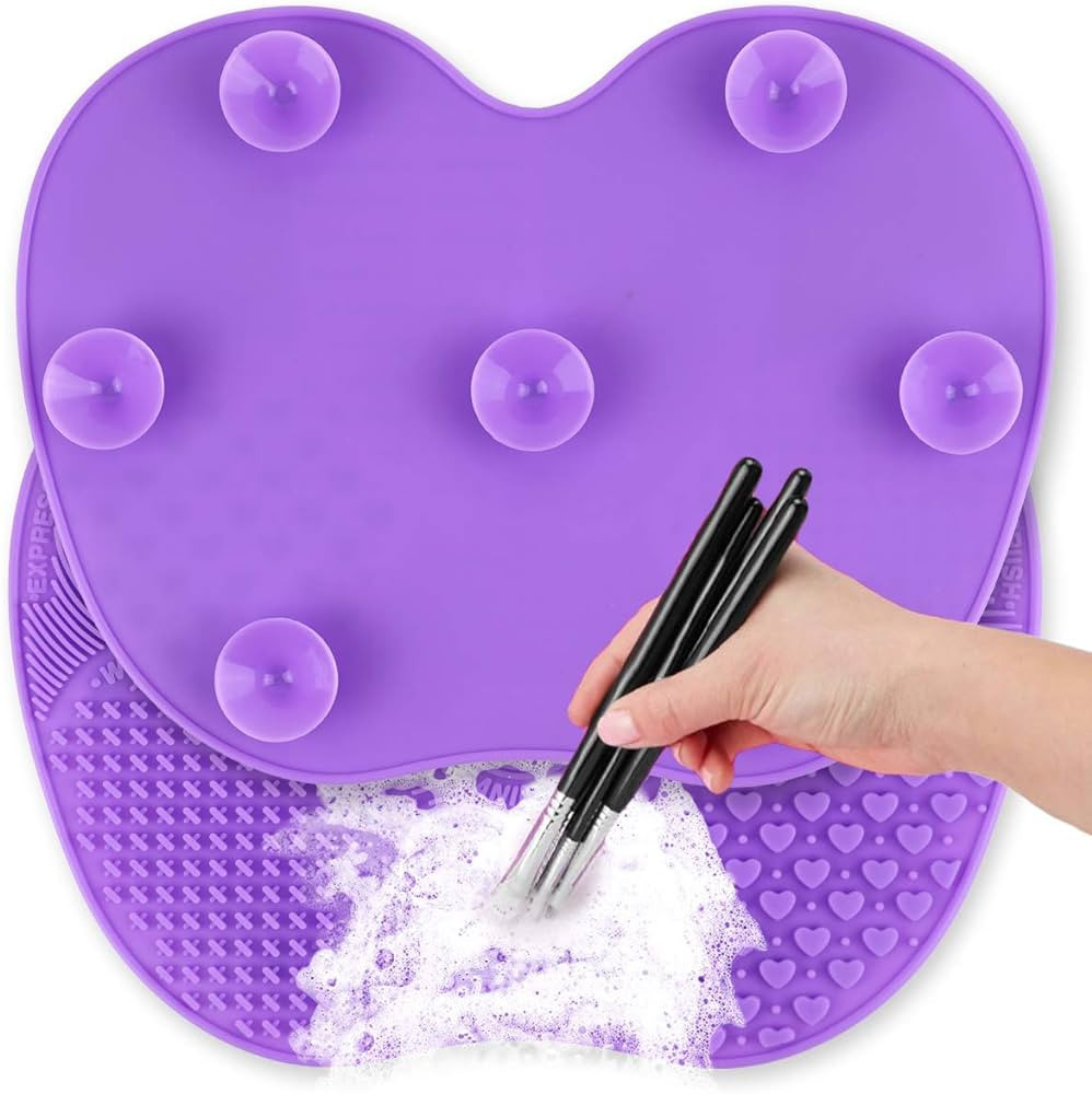 Ranphykx Silicon Makeup Brush Cleaning Mat Makeup Brush Cleaner Pad Cosmetic Brush Cleaning Mat P... | Amazon (US)