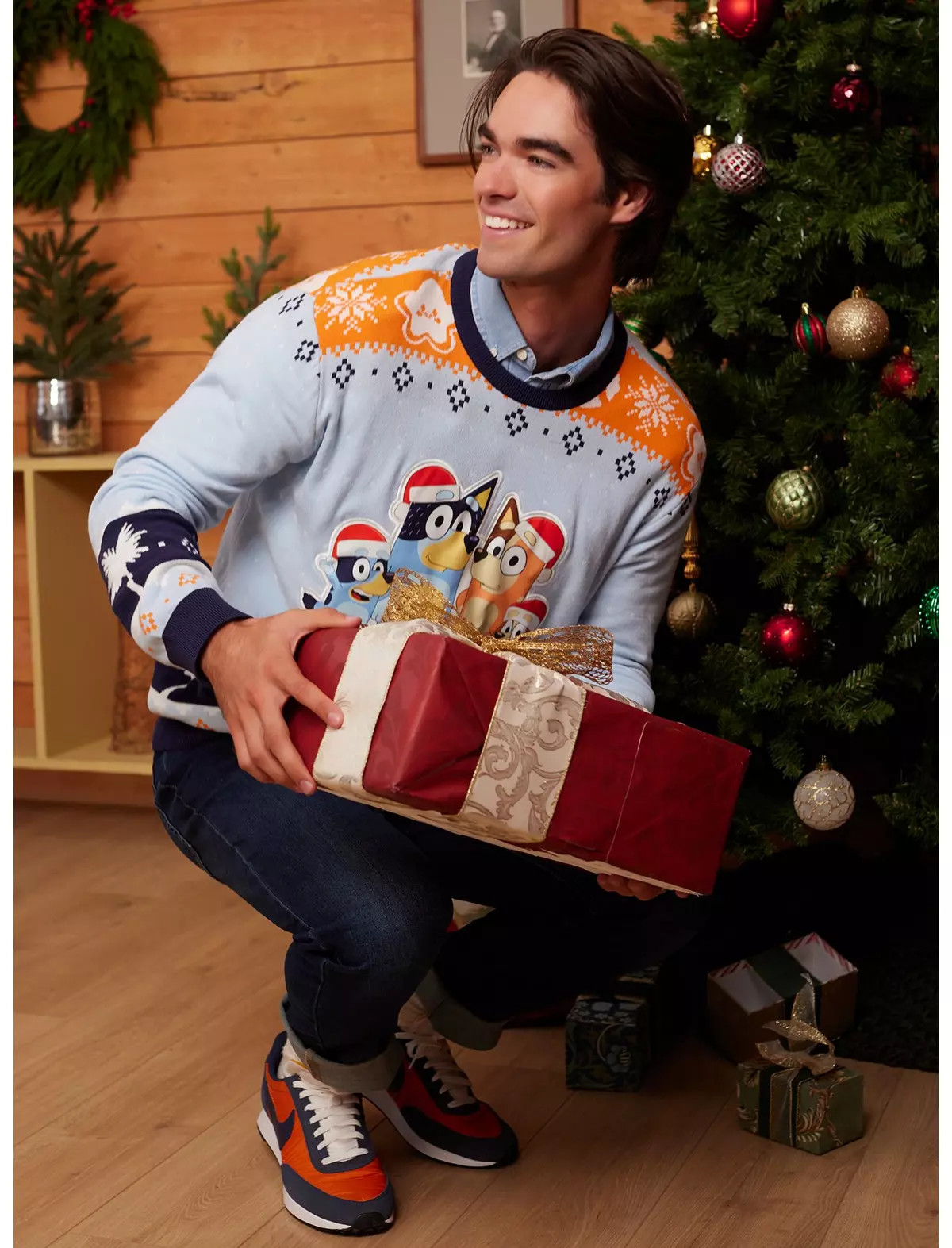 Bluey Heeler Family Santa Hat Holiday Sweater — BoxLunch Exclusive | BoxLunch