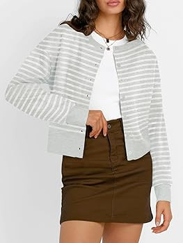 Trendy Queen Cropped Cardigan Sweaters for Women Lightweight Y2k Fall Outfits Spring Fashion Clot... | Amazon (US)