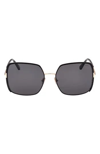 TOM FORD Raphaela 60mm Butterfly Sunglasses in Shiny Gold/Smoke at Nordstrom Rack | Nordstrom Rack