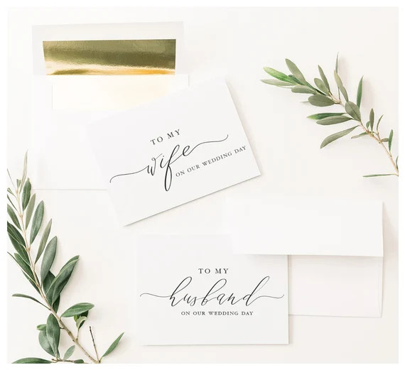 To My Husband on Our Wedding Day Card and to My Wife on Our - Etsy | Etsy (US)