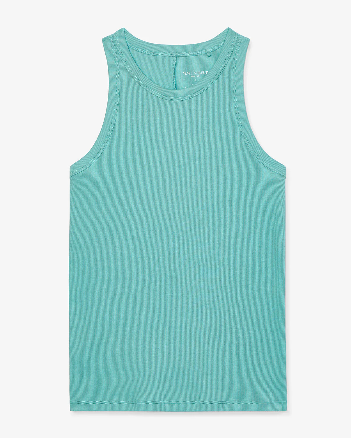 Aubry Top - Organic Ribbed Pima Cotton :: Aqua | MM LaFleur