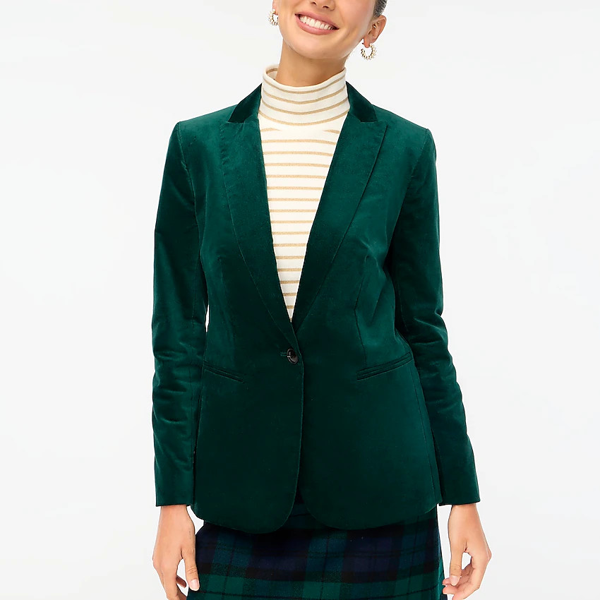 Velveteen one-button blazer | J.Crew Factory