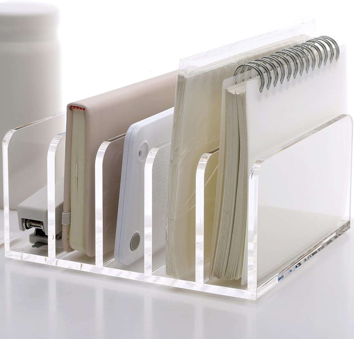 WEZCHUGHAOL Acrylic Desk File Organizer Holder, 5 Compartments Clear Desktop Mails Sorter Storage... | Amazon (CA)