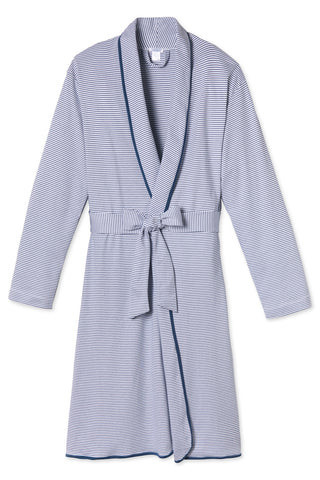 Pima Robe in Classic Navy | LAKE Pajamas